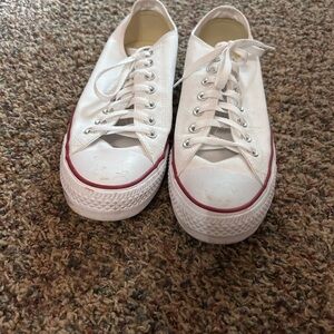 Converse All Star White Sneakers with Red Accents